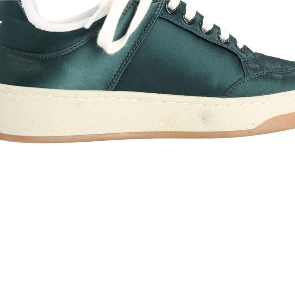 Saint Laurent SL/61 Low-Top Sneakers in Green Satin - Picture 11 of 12
